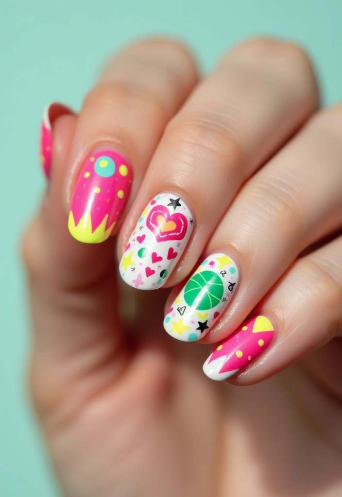 27 Nail Art for Small Hands – Designs That Enhance Proportion - 14. Fun and Funky Doodles
