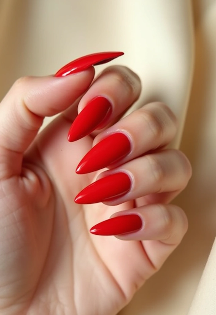 27 Nail Art for Small Hands – Designs That Enhance Proportion - 15. Classic Red Elegance