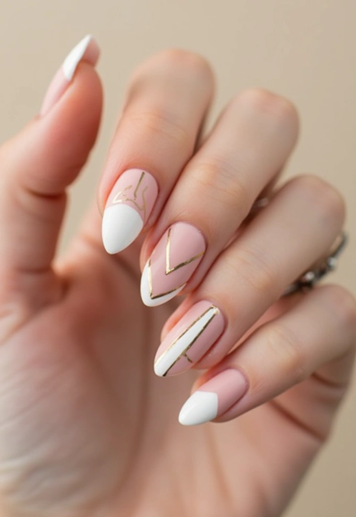 27 Nail Art for Small Hands – Designs That Enhance Proportion - 2. Minimalist Geometric Designs