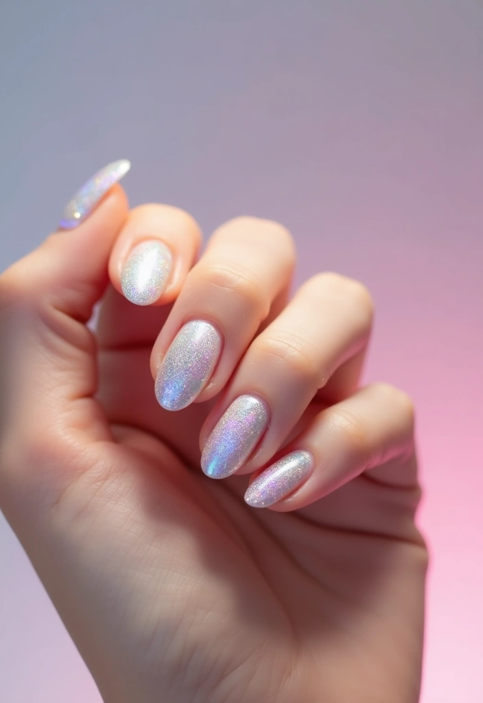 27 Nail Art for Small Hands – Designs That Enhance Proportion - 26. Sophisticated Holographic Accents