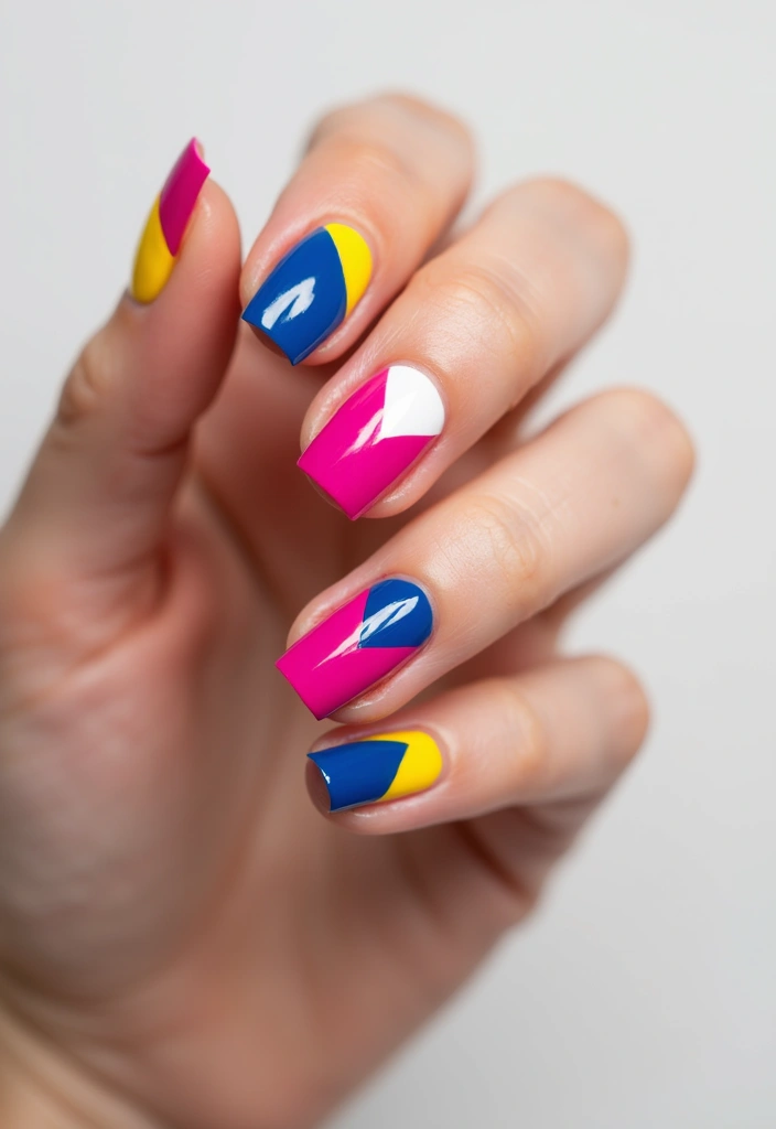 27 Nail Art for Small Hands – Designs That Enhance Proportion - 8. Bold Color Blocking