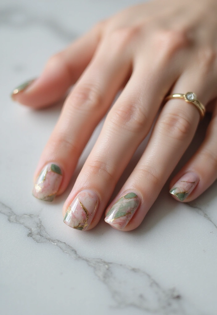 27 Sheer Nude Nails for a Natural, Polished Everyday Look - 12. Marble Effect