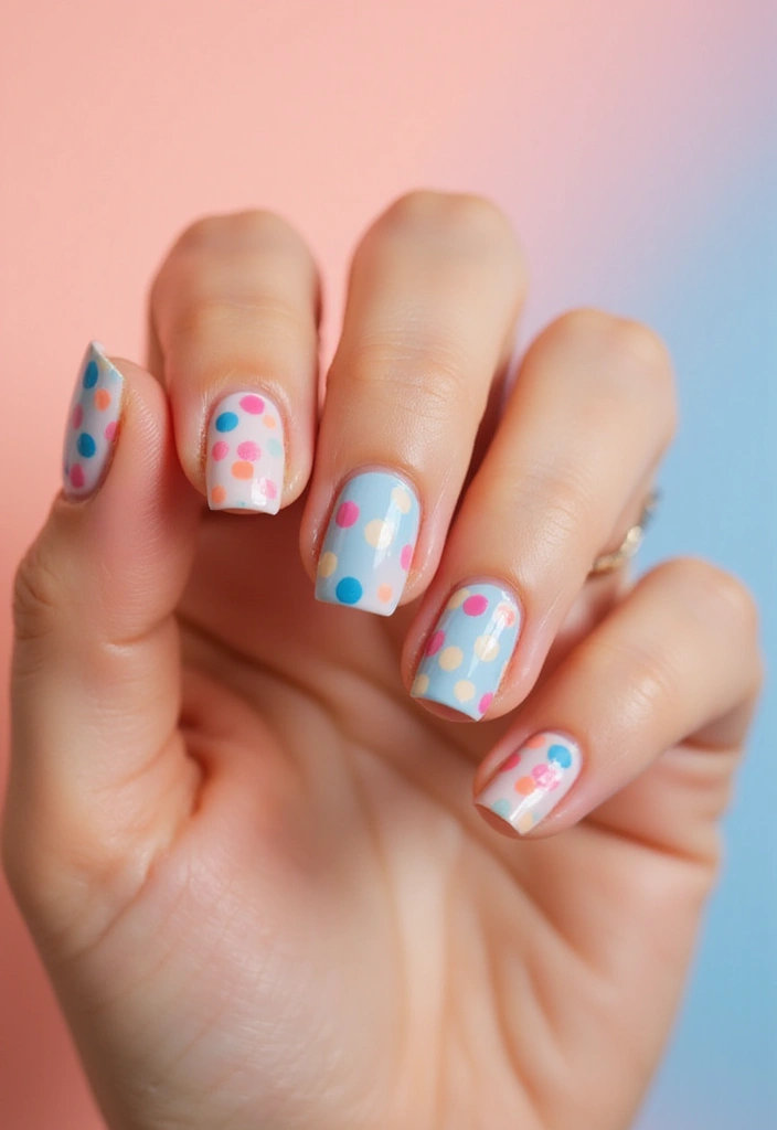 27 Sheer Nude Nails for a Natural, Polished Everyday Look - 13. Polka Dots
