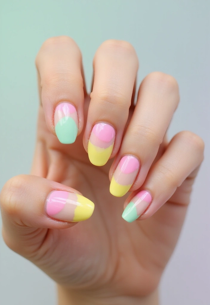 27 Sheer Nude Nails for a Natural, Polished Everyday Look - 17. Colorful Half-Moon