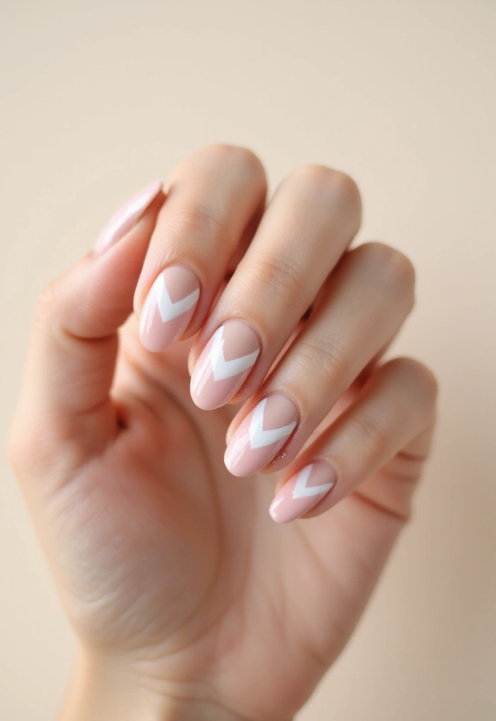 27 Sheer Nude Nails for a Natural, Polished Everyday Look - 18. Chic Chevron Patterns