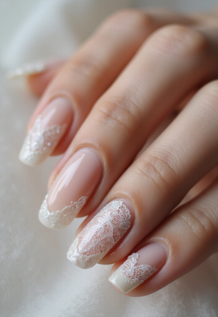 27 Sheer Nude Nails for a Natural, Polished Everyday Look - 20. Vintage Lace