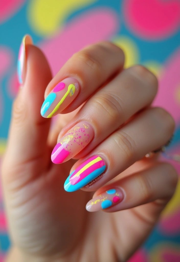 27 Sheer Nude Nails for a Natural, Polished Everyday Look - 21. Bright Neon Accents