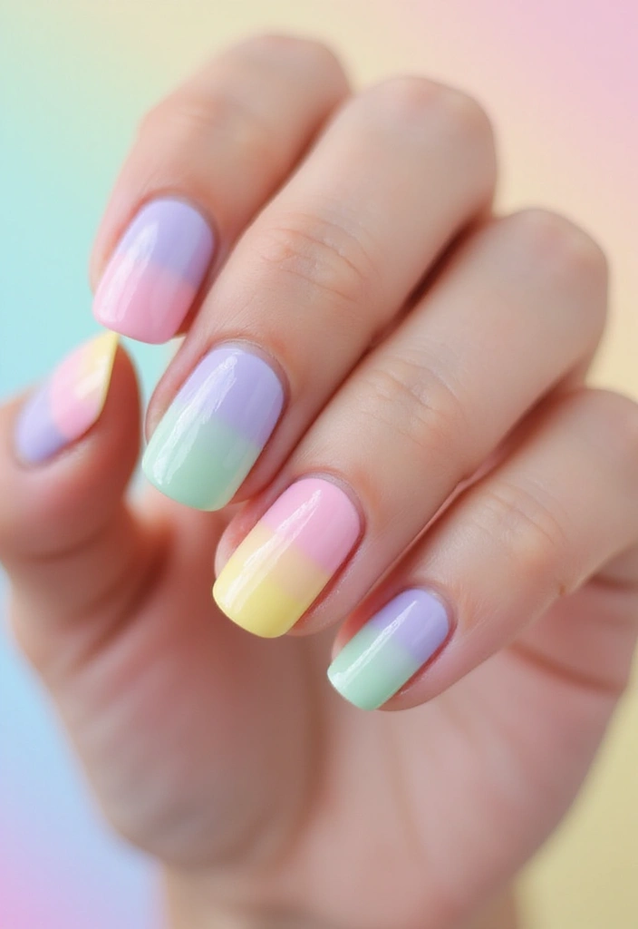 27 Sheer Nude Nails for a Natural, Polished Everyday Look - 24. Soft Rainbow Tips