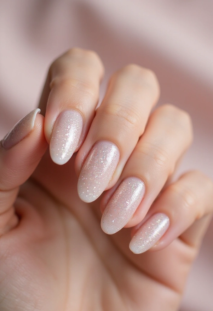 27 Sheer Nude Nails for a Natural, Polished Everyday Look - 26. Glitter Fade
