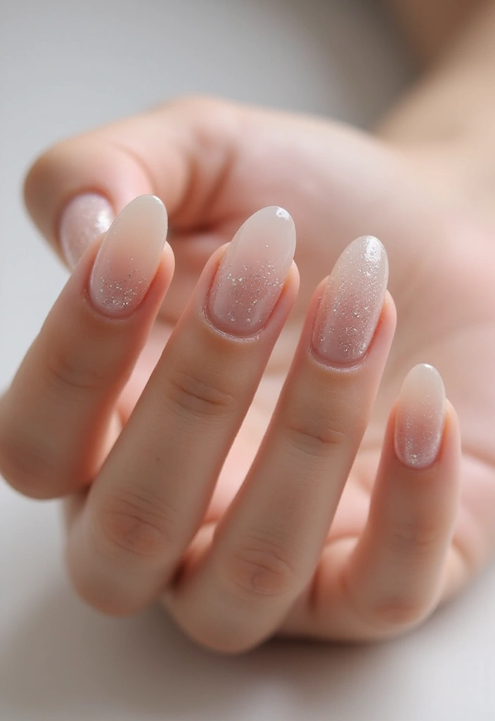 27 Sheer Nude Nails for a Natural, Polished Everyday Look - 4. Sheer with Glitter Tips