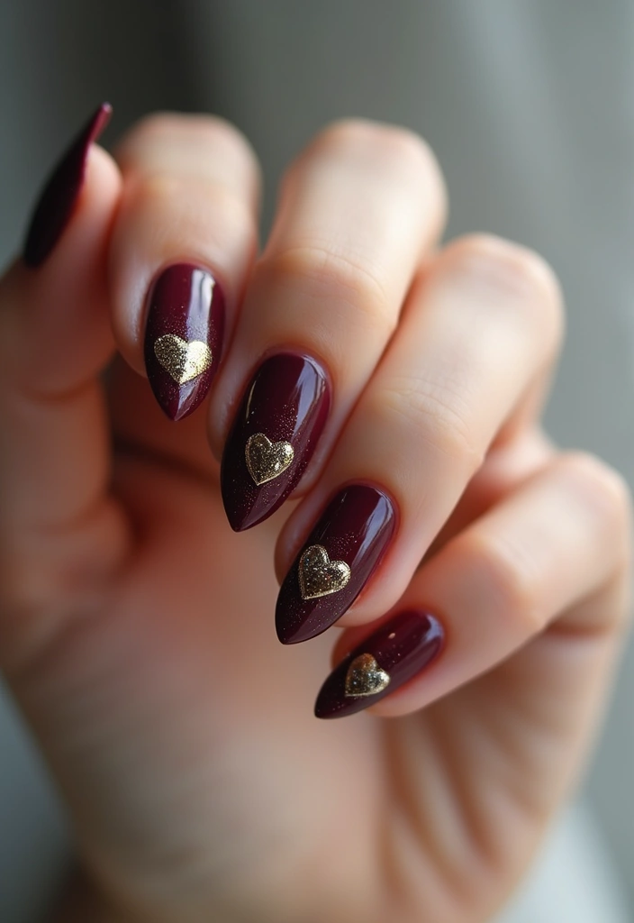 27 Valentine’s Day Nail Ideas with Hearts & Red Hues - 25. Heart Locket Designs