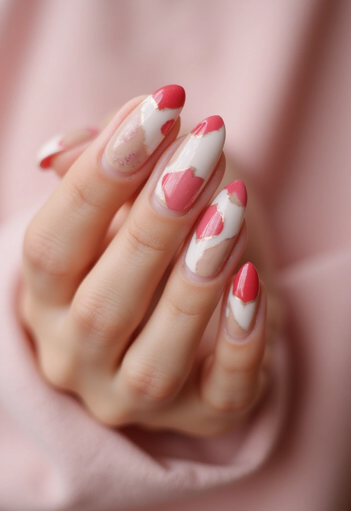 27 Valentine’s Day Nail Ideas with Hearts & Red Hues - 7. Heart-Shaped Negative Space Nails