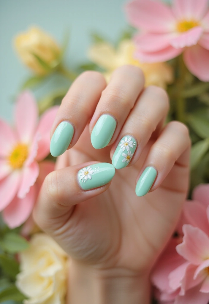 28 Balletcore Nails to Match Your Soft, Dreamy Aesthetic - 13. Minty Fresh