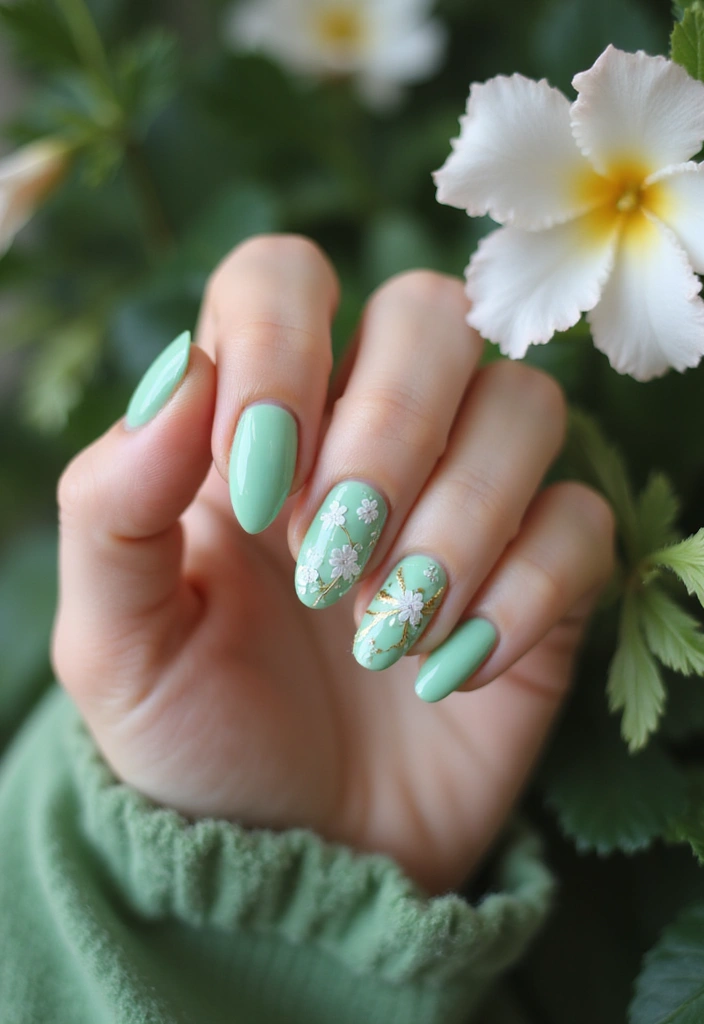 28 Balletcore Nails to Match Your Soft, Dreamy Aesthetic - 18. Enchanted Forest