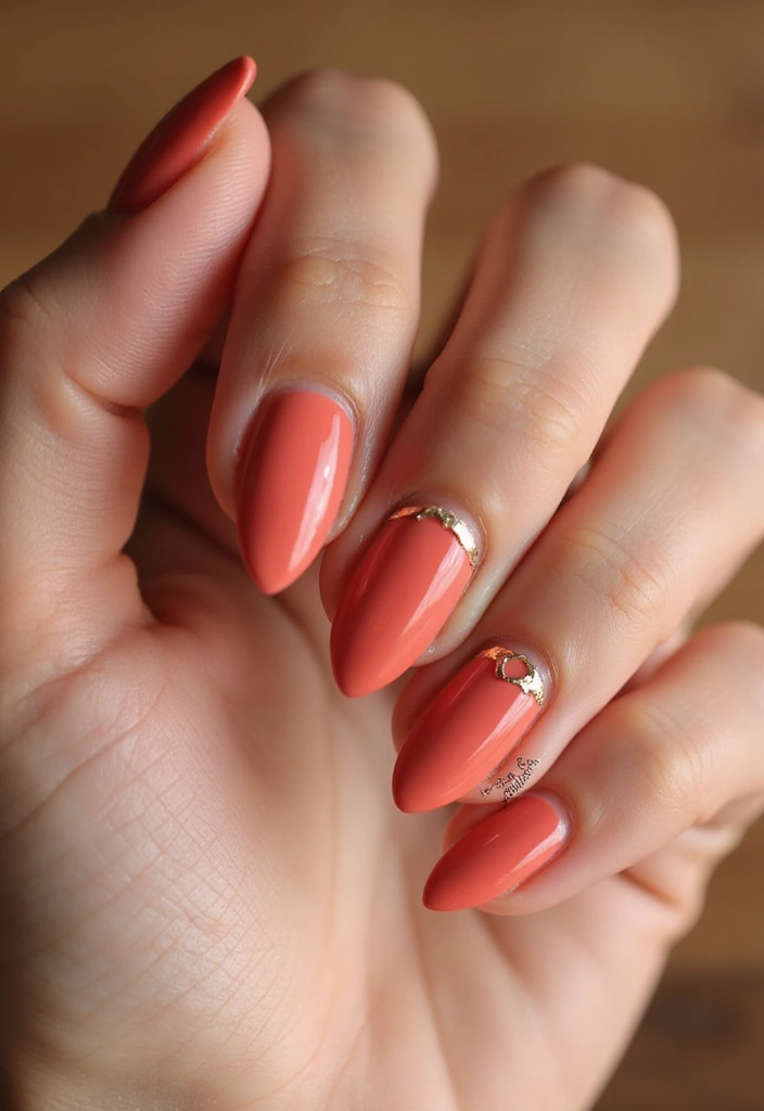 28 Bridal Nails Simple – Elegant & Timeless for Your Big Day - 13. Soft Coral Elegance