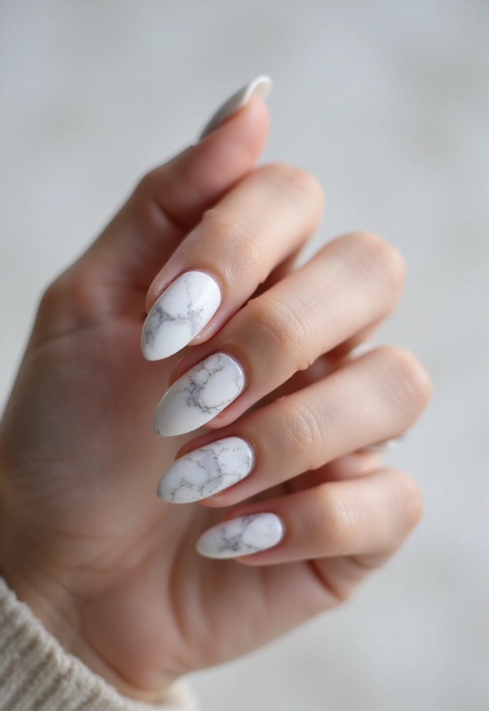 28 Bridal Nails Simple – Elegant & Timeless for Your Big Day - 15. Subtle Marble Effect