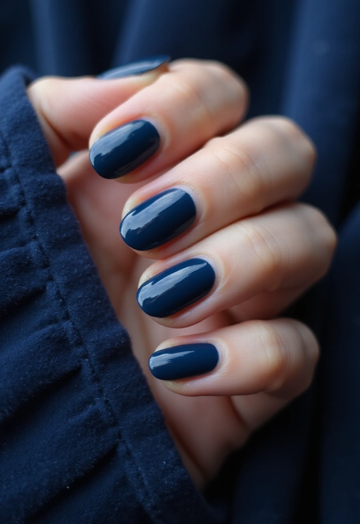 28 Bridal Nails Simple – Elegant & Timeless for Your Big Day - 16. Timeless Midnight Blue