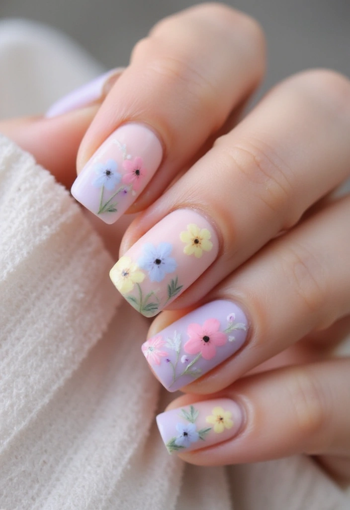 28 Bridal Nails Simple – Elegant & Timeless for Your Big Day - 22. Minimalist Floral Tips