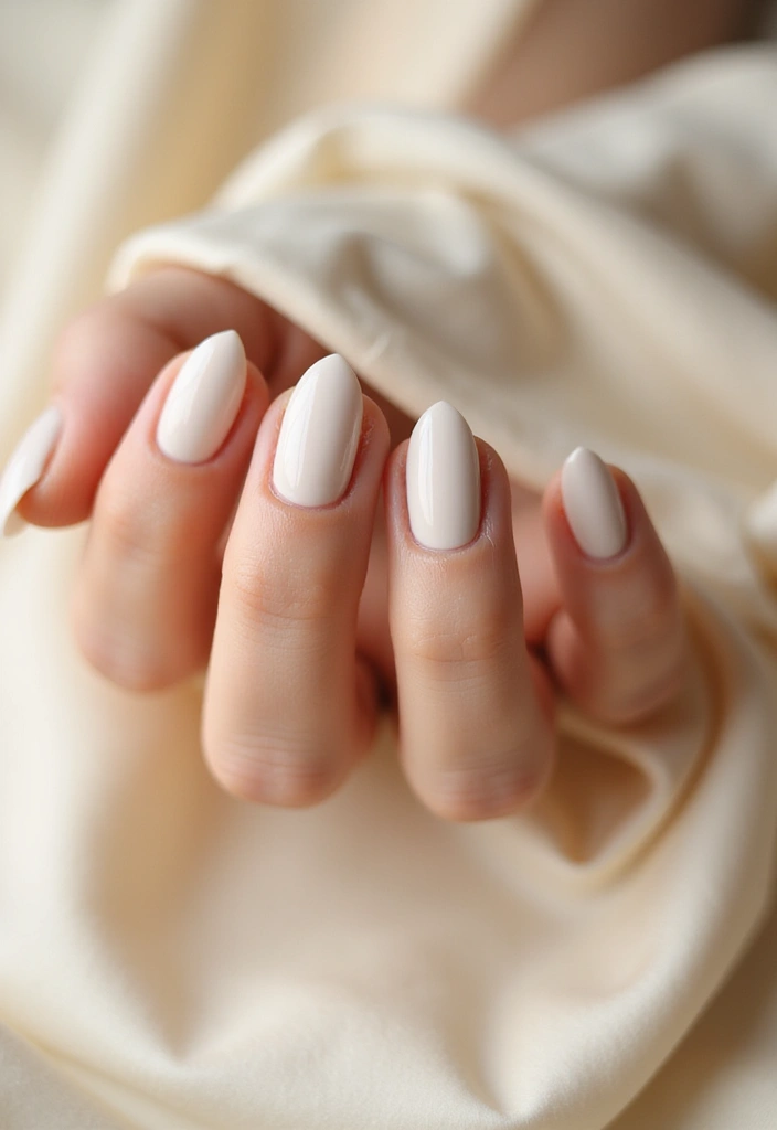 28 Bridal Nails Simple – Elegant & Timeless for Your Big Day - 28. Timeless Ivory Nails