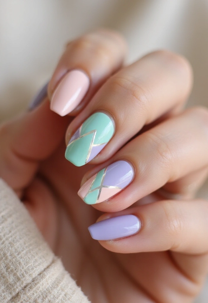 28 Bridal Nails Simple – Elegant & Timeless for Your Big Day - 9. Geometric Nail Art