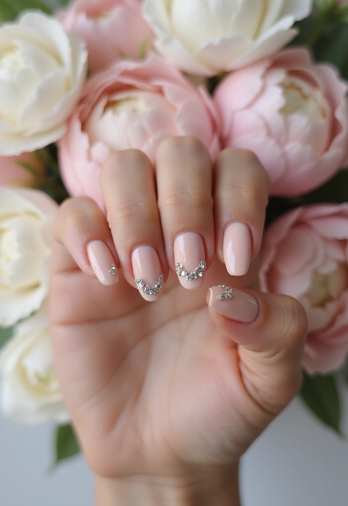 28 Nude Bridal Nails That Complement Every Dress - 1. Classic French Tips with a Twist