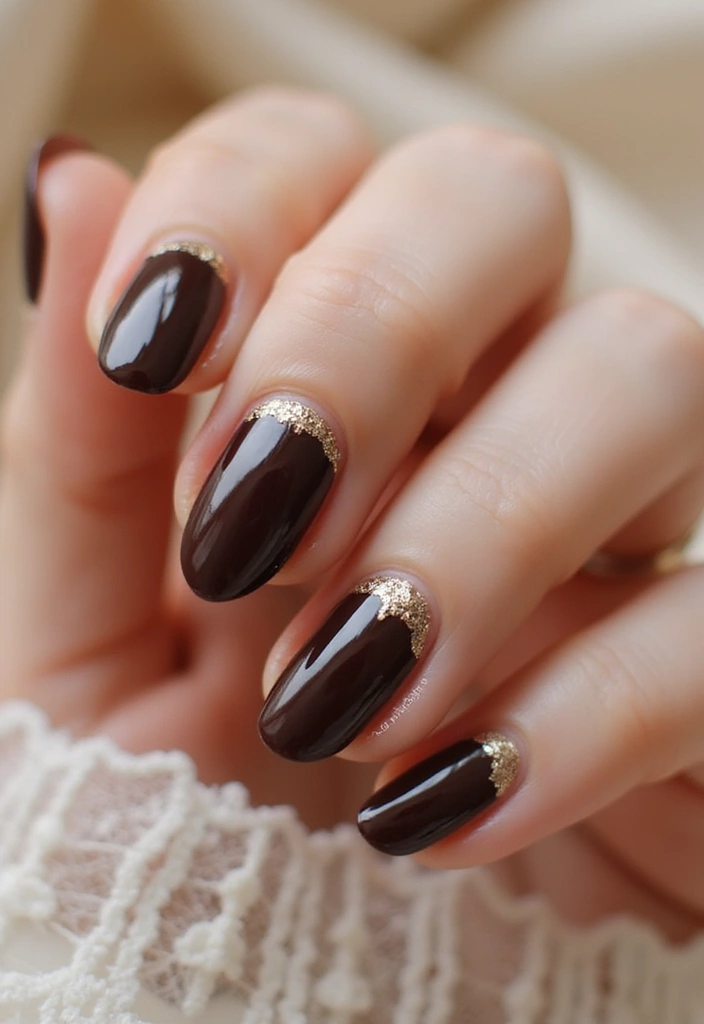 28 Nude Bridal Nails That Complement Every Dress - 14. Rich Chocolate Brown