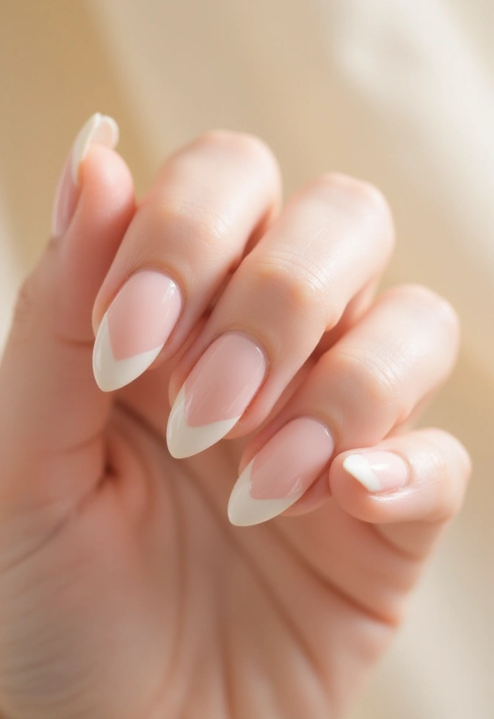 28 Nude Bridal Nails That Complement Every Dress - 23. Elegant Tipped Nails