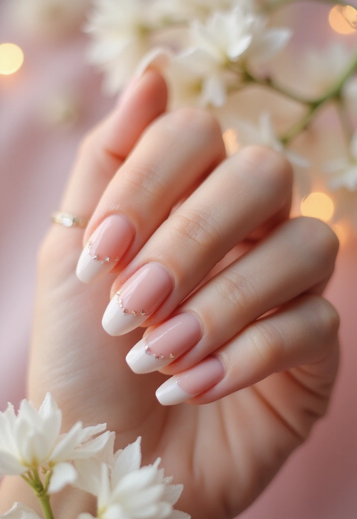 28 Nude Bridal Nails That Complement Every Dress - 25. Dainty Heart Accents