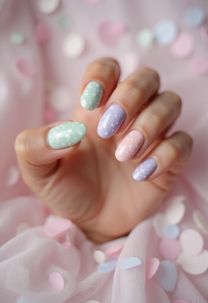28 Nude Bridal Nails That Complement Every Dress - 8. Whimsical Dots