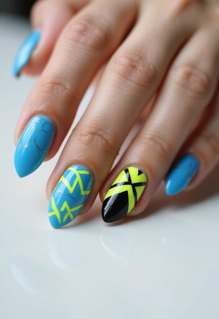 28 Stiletto Nails for Beginners – How to Rock the Drama - 10. Geometric Patterns