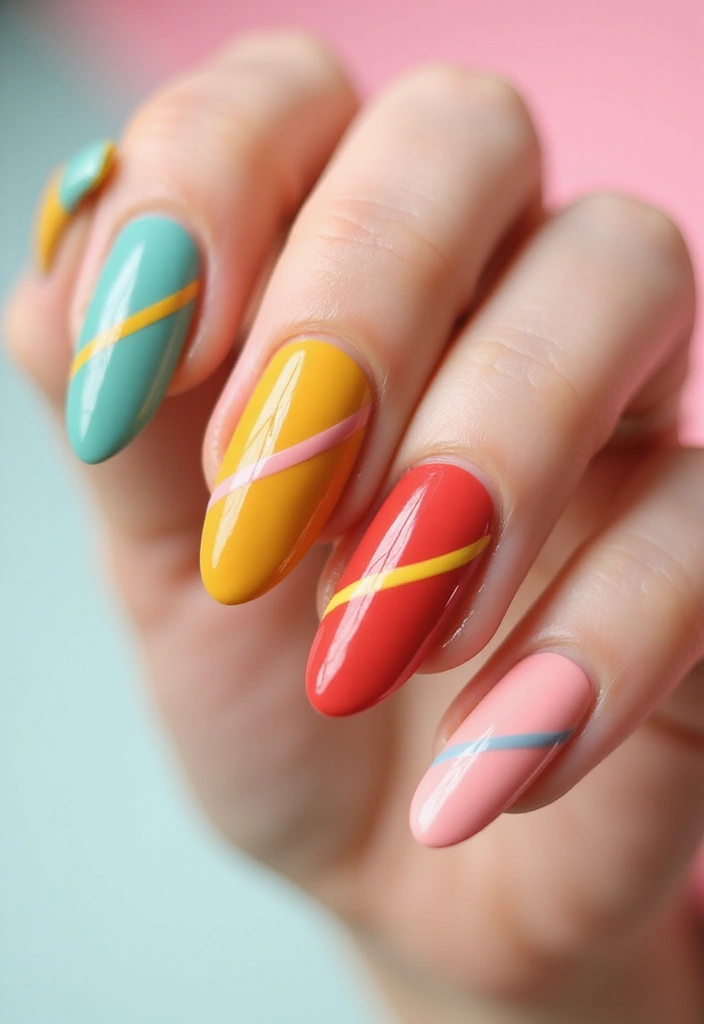 28 Stiletto Nails for Beginners – How to Rock the Drama - 13. Retro Stripes