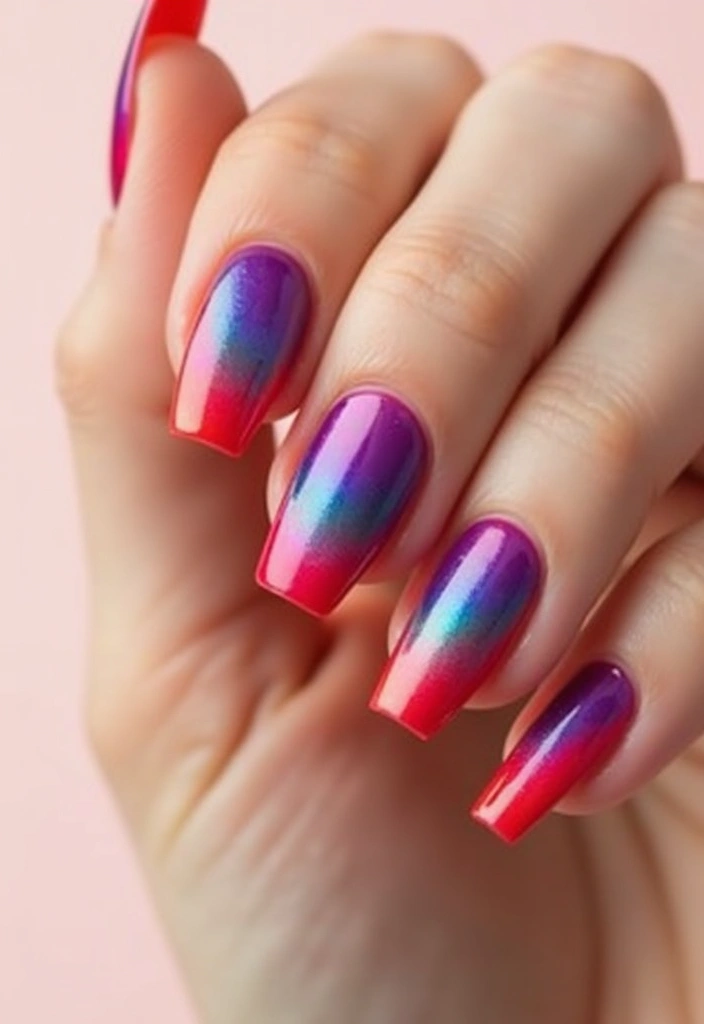 28 Stiletto Nails for Beginners – How to Rock the Drama - 22. Colorful Rainbow Tips