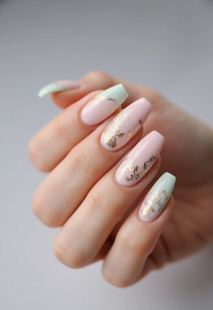 28 Stiletto Nails for Beginners – How to Rock the Drama - 8. Elegant Gold Foil Accents