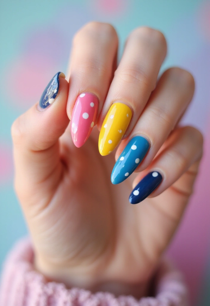 28 Stiletto Nails for Beginners – How to Rock the Drama - 9. Cute Polka Dots