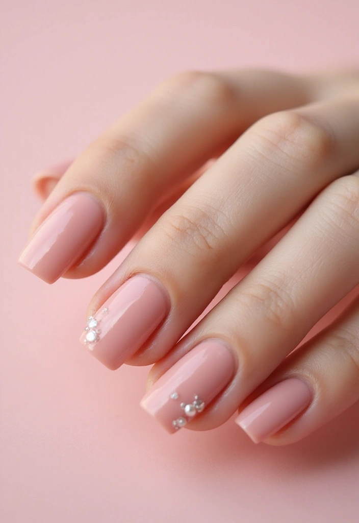 28 Wedding Nail Art with Pearls, Crystals & Delicate Details - 20. Monochromatic Elegance