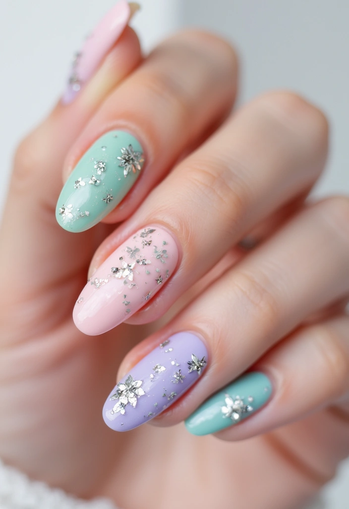 28 Wedding Nail Art with Pearls, Crystals & Delicate Details - 9. Whimsical Abstract with Crystals