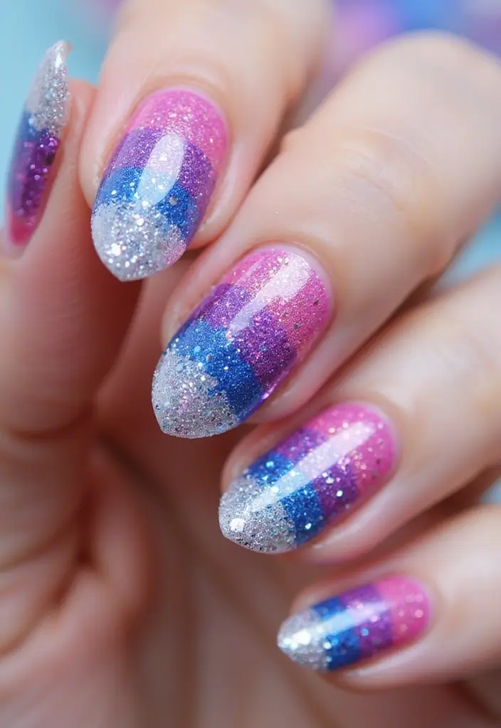 28 Y2K Nails Revival: Chunky Glitter, Rhinestones & Fun Vibes - 1. Chunky Glitter Galore