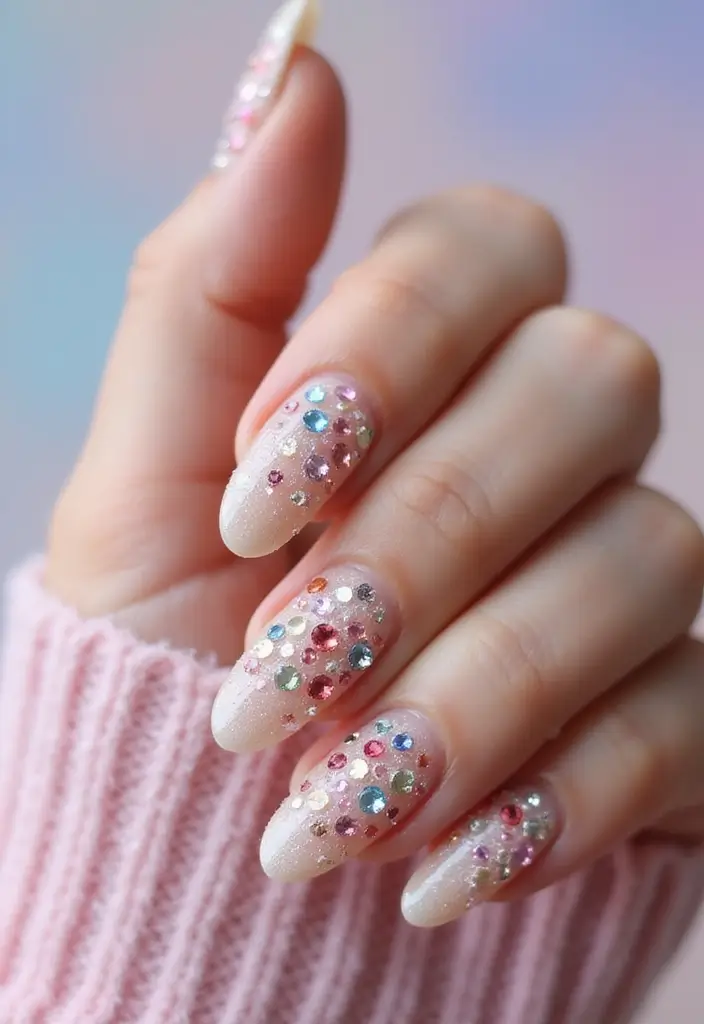 28 Y2K Nails Revival: Chunky Glitter, Rhinestones & Fun Vibes - 2. Rhinestone-Crazy Designs