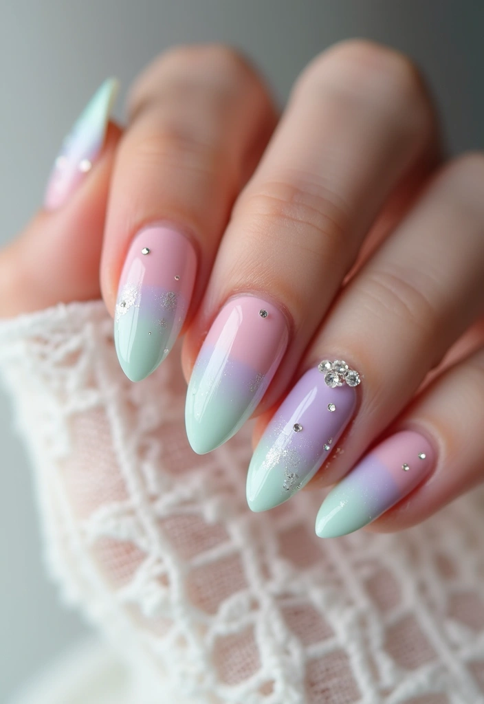29 Bridesmaid Nails Matching – Coordinated Looks for the Crew - 1. Soft Pastel Ombré Bliss