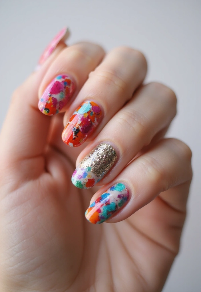 29 Bridesmaid Nails Matching – Coordinated Looks for the Crew - 11. Abstract Art Designs