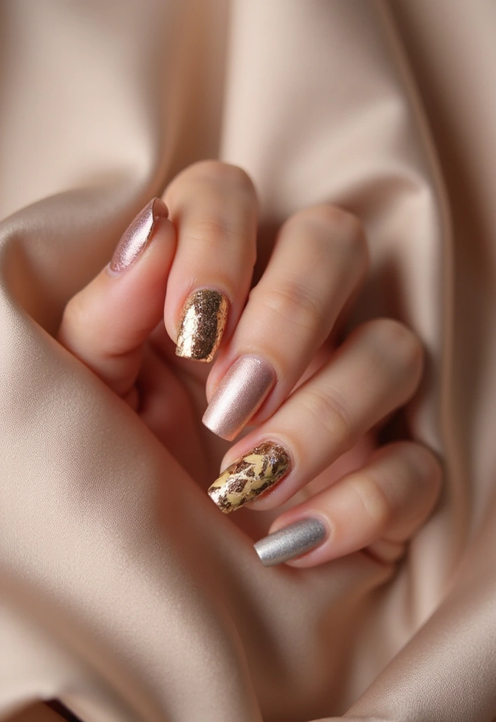 29 Bridesmaid Nails Matching – Coordinated Looks for the Crew - 2. Shimmering Metallics