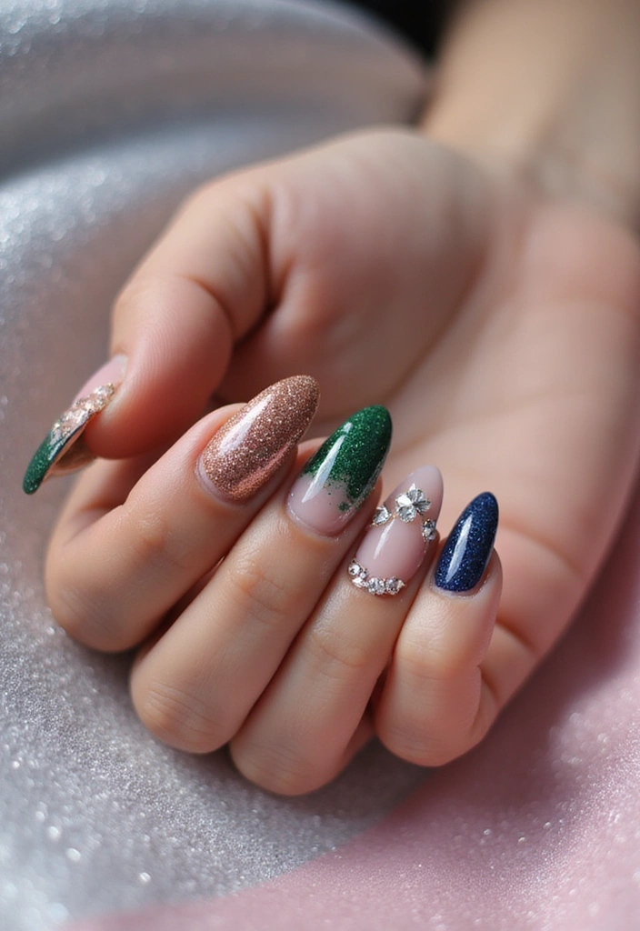 29 Bridesmaid Nails Matching – Coordinated Looks for the Crew - 6. Glitter & Glam