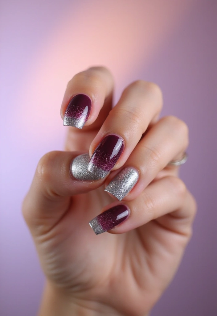 29 Bridesmaid Nails Matching – Coordinated Looks for the Crew - 7. Gradient Glitter Fade