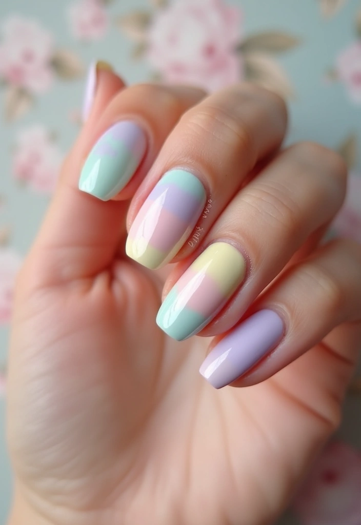 29 Bridesmaid Nails Matching – Coordinated Looks for the Crew - 9. Whimsical Pastel Stripes