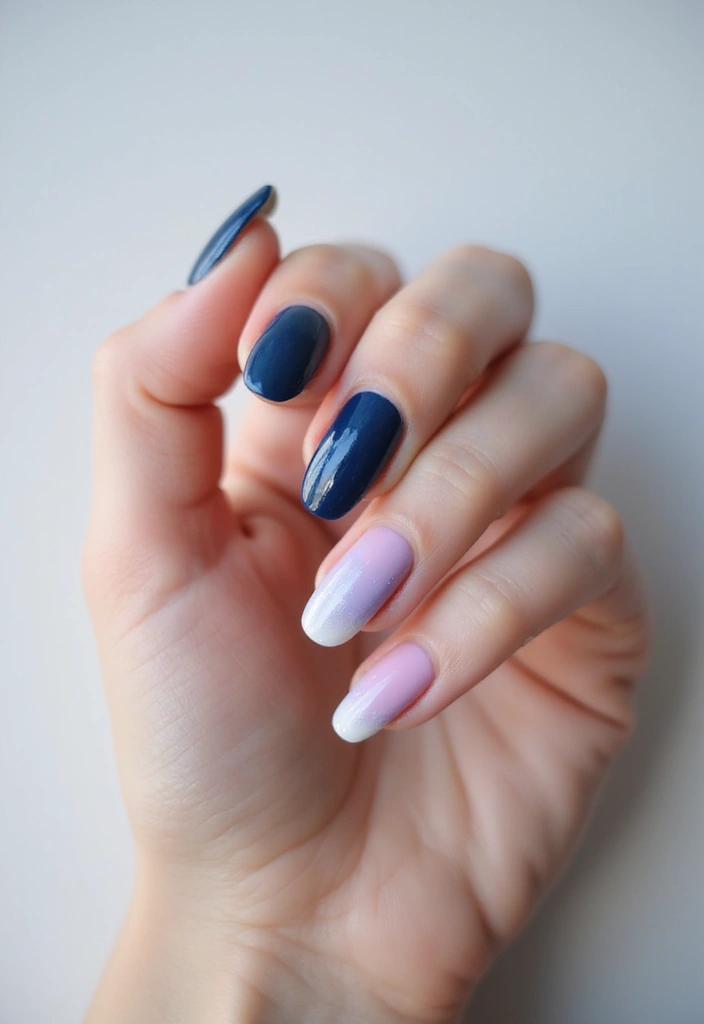 29 E-Girl Nails Featuring Dark Accents and Playful Designs - 7. Ombre Effects