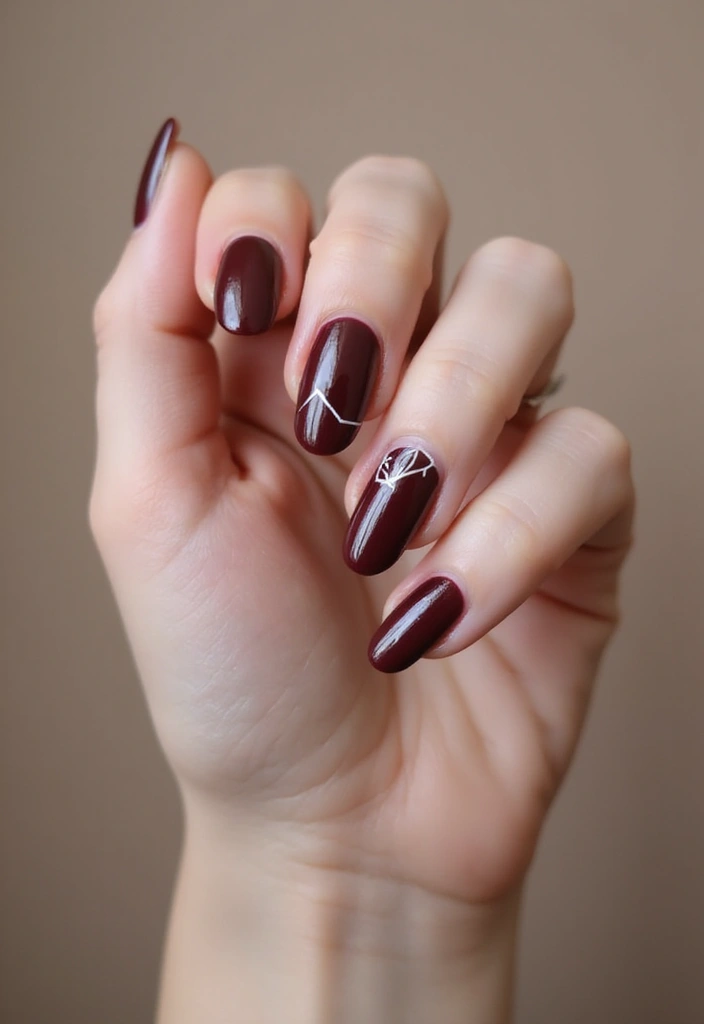 29 E-Girl Nails Featuring Dark Accents and Playful Designs - 8. Minimalist Lines