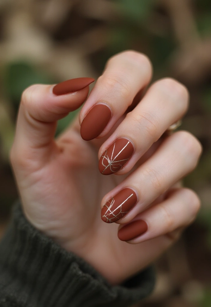 29 Nails with Rings Aesthetic – Styling Tips & Inspiration - 1. Earthy Terracotta Nails