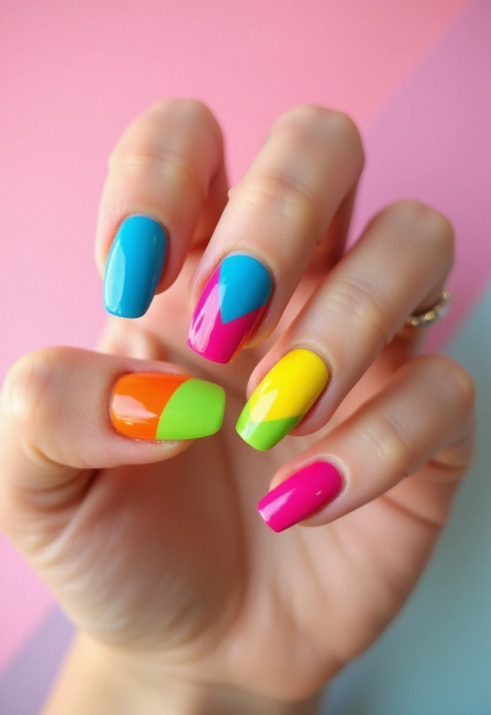 29 Nails with Rings Aesthetic – Styling Tips & Inspiration - 14. Color Blocked Designs