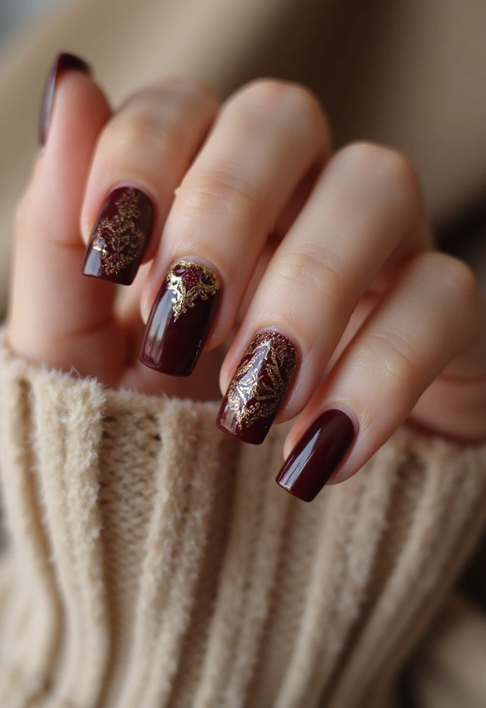 29 Nails with Rings Aesthetic – Styling Tips & Inspiration - 7. Vintage Glam