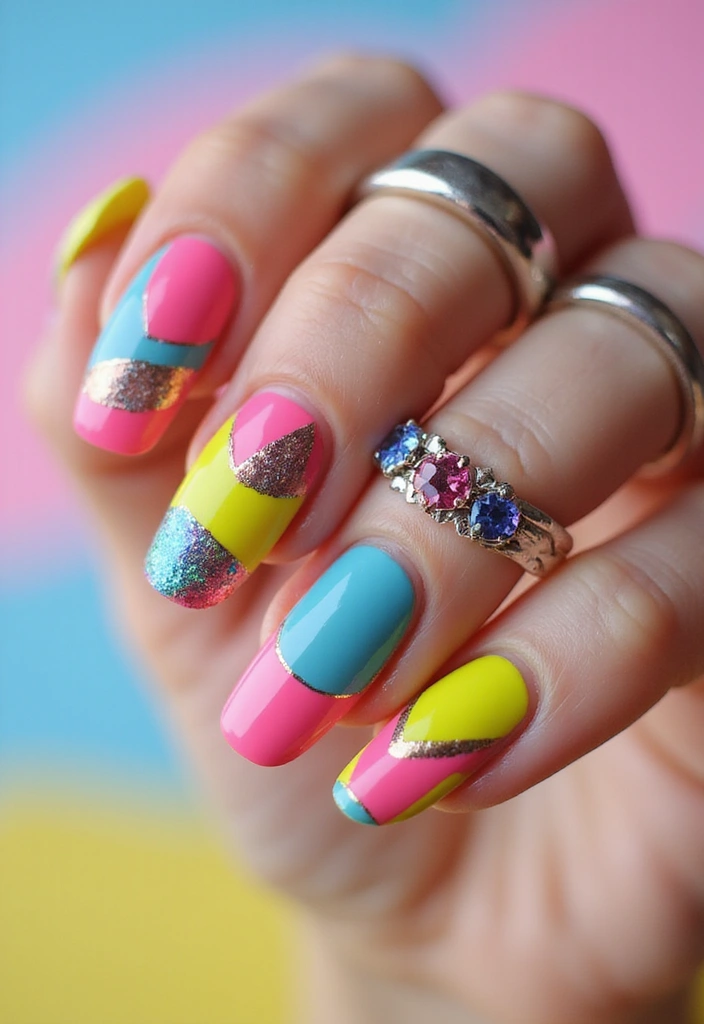 29 Nails with Rings Aesthetic – Styling Tips & Inspiration - 8. Bright and Bold